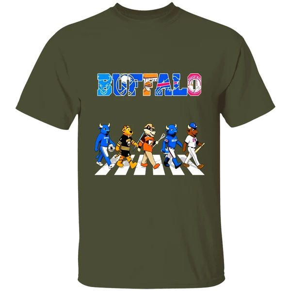 Buffalo Mascots Sports Teams Abbey Road Shirt - Image 4