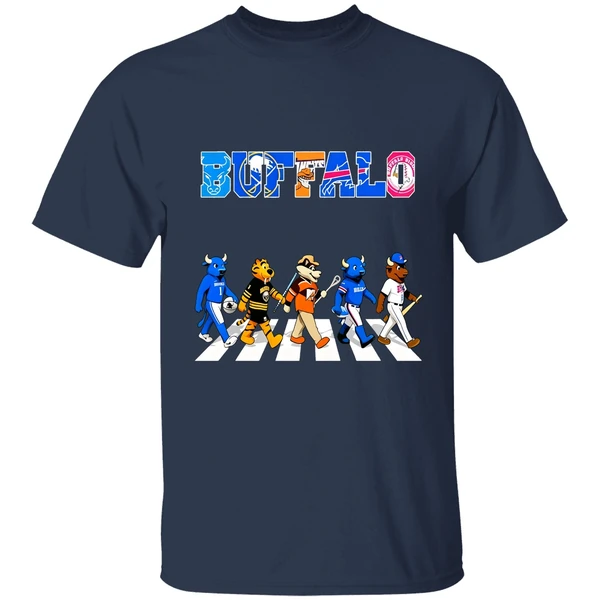 buffalo mascots sports teams abbey road shirt navy