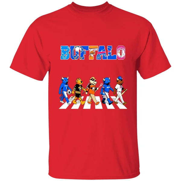 Buffalo Mascots Sports Teams Abbey Road Shirt - Image 7