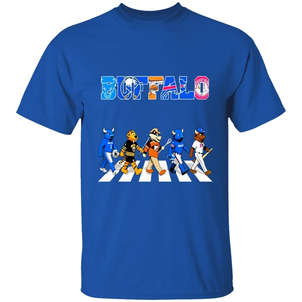 Buffalo Mascots Sports Teams Abbey Road Shirt - Image 8