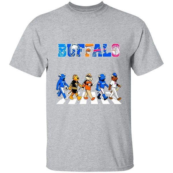 Buffalo Mascots Sports Teams Abbey Road Shirt - Image 9