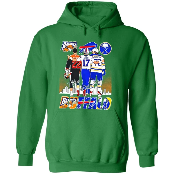 Buffalo Sport Byrne Bisons Allen Bills And Thompson Sabres Hoodie - Image 2