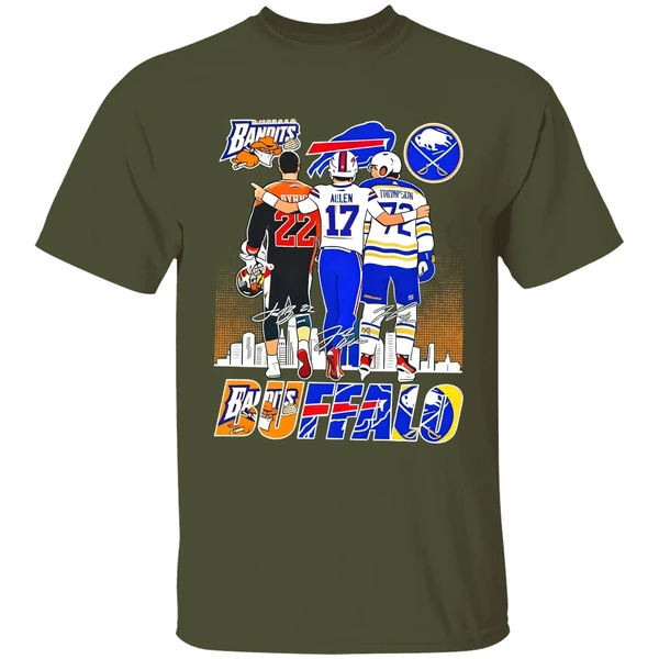 buffalo sport byrne bisons allen bills and thompson sabres shirt militarygreen