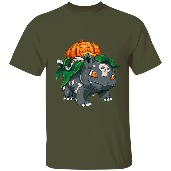 bulbasaur pumpkin halloween shirt militarygreen