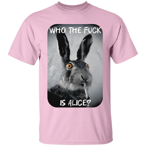 bunny smoke who the fuck is alice 2025 shirt lightpink