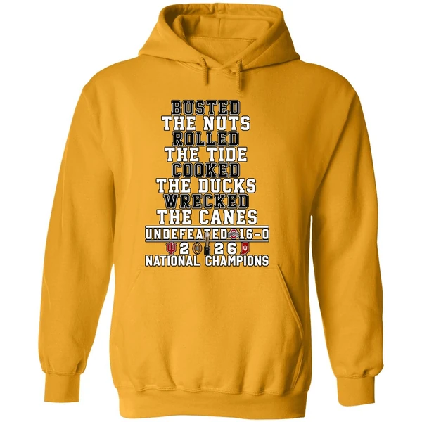 Busted The Nuts Rolled The Tide Cooked The Ducks Wrecked The Canes Indiana Hoosiers Hoodie