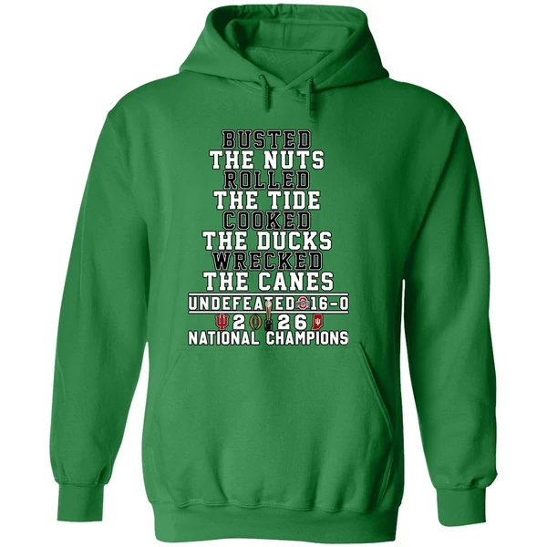 Busted The Nuts Rolled The Tide Cooked The Ducks Wrecked The Canes Indiana Hoosiers Hoodie - Image 2