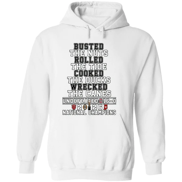 Busted The Nuts Rolled The Tide Cooked The Ducks Wrecked The Canes Indiana Hoosiers Hoodie - Image 8