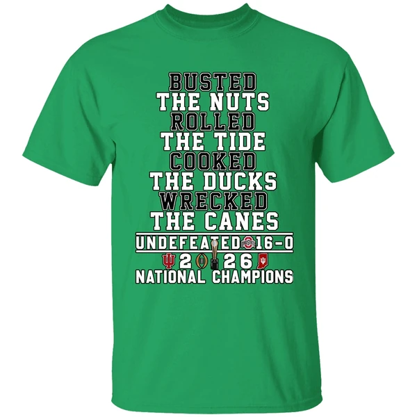 Busted The Nuts Rolled The Tide Cooked The Ducks Wrecked The Canes Indiana Hoosiers Shirt - Image 2
