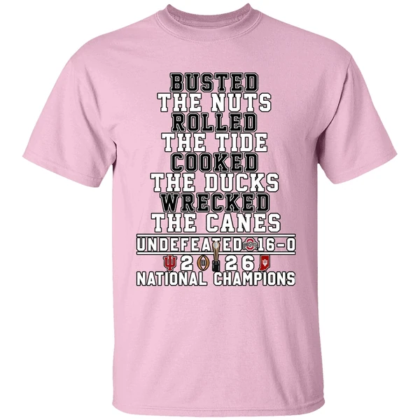 busted the nuts rolled the tide cooked the ducks wrecked the canes indiana hoosiers shirt lightpink