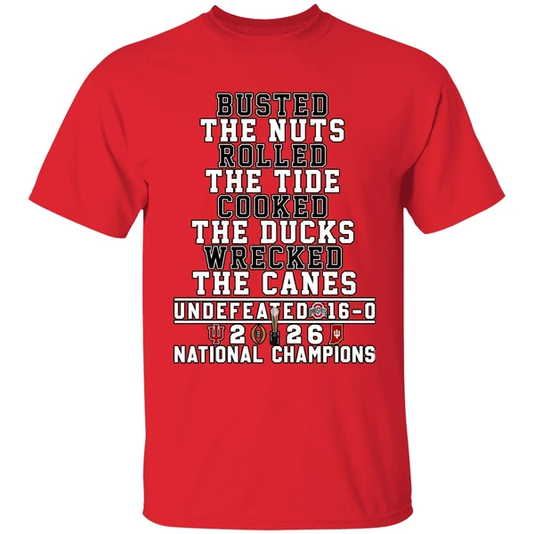 Busted The Nuts Rolled The Tide Cooked The Ducks Wrecked The Canes Indiana Hoosiers Shirt - Image 7