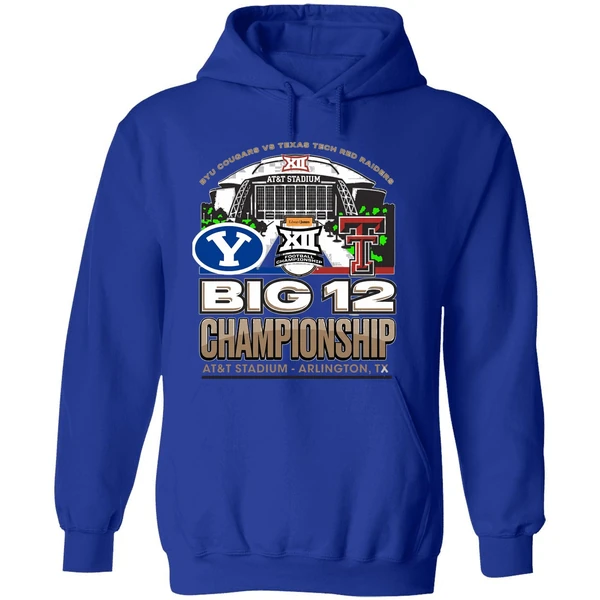 Byu Vs Texas Tech 2025 Big 12 Football Championship Att Stadium Hoodie - Image 7