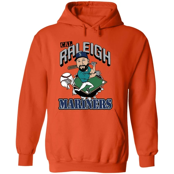 Cal Raleigh Mlb Seattle Mariners Catcher Player Caricature Hoodie - Image 6