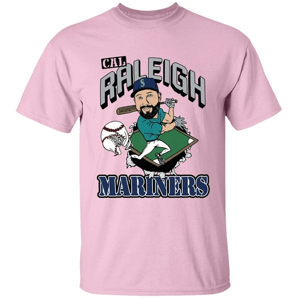 Cal Raleigh Mlb Seattle Mariners Catcher Player Caricature Shirt - Image 2