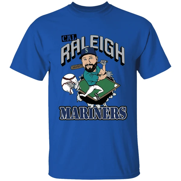 Cal Raleigh Mlb Seattle Mariners Catcher Player Caricature Shirt - Image 5