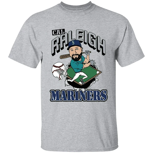 Cal Raleigh Mlb Seattle Mariners Catcher Player Caricature Shirt - Image 6