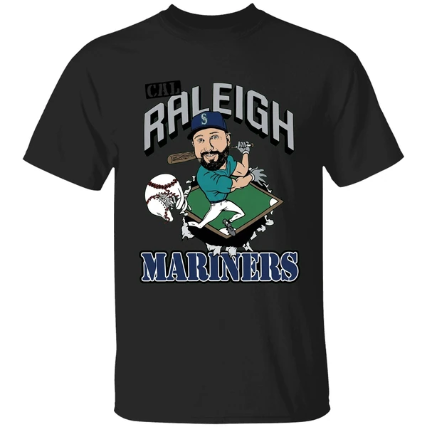 Cal Raleigh Mlb Seattle Mariners Catcher Player Caricature Shirt - Image 7