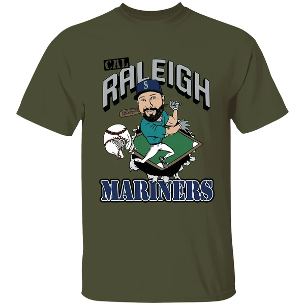 Cal Raleigh Mlb Seattle Mariners Catcher Player Caricature Shirt - Image 9