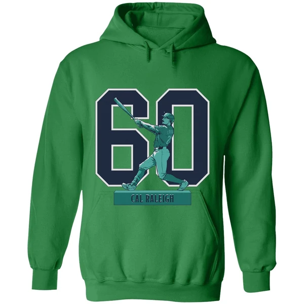 Cal Raleigh Seattle Mariners Mlb Baseball Historic 60 Home Run Season 2025 Hoodie - Image 2