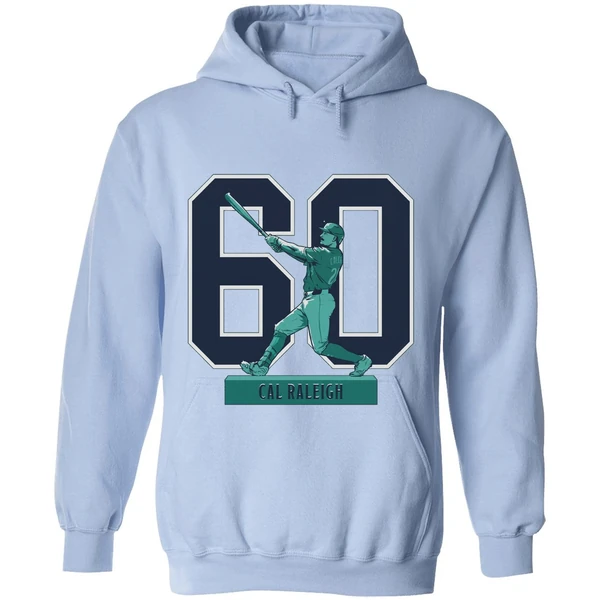 Cal Raleigh Seattle Mariners Mlb Baseball Historic 60 Home Run Season 2025 Hoodie - Image 4