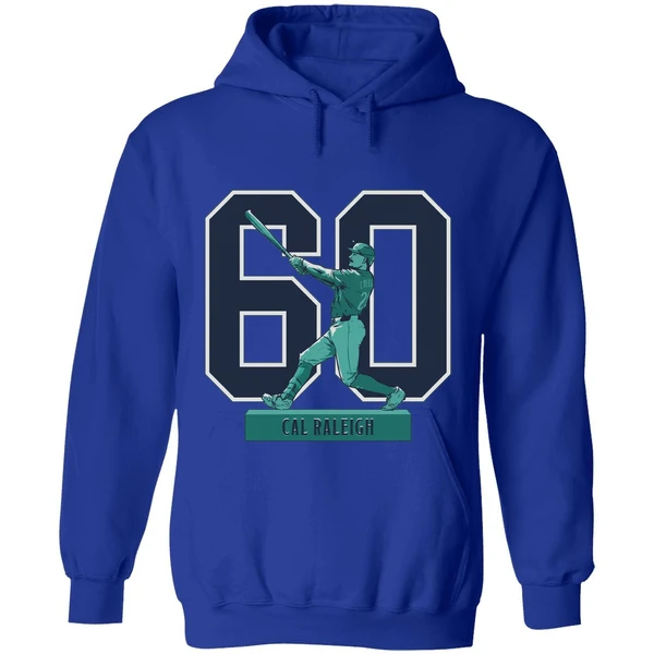 Cal Raleigh Seattle Mariners Mlb Baseball Historic 60 Home Run Season 2025 Hoodie - Image 7