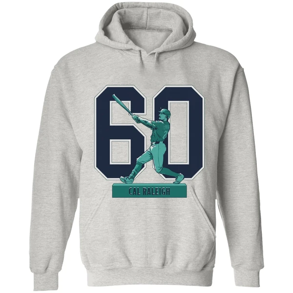 Cal Raleigh Seattle Mariners Mlb Baseball Historic 60 Home Run Season 2025 Hoodie - Image 9