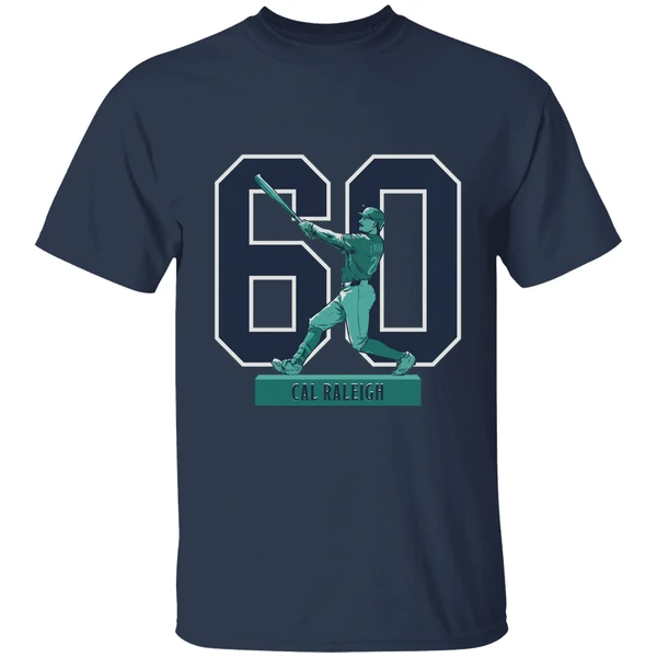Cal Raleigh Seattle Mariners Mlb Baseball Historic 60 Home Run Season 2025 Shirt - Image 4