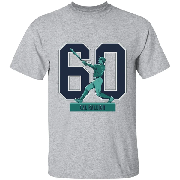 Cal Raleigh Seattle Mariners Mlb Baseball Historic 60 Home Run Season 2025 Shirt - Image 8
