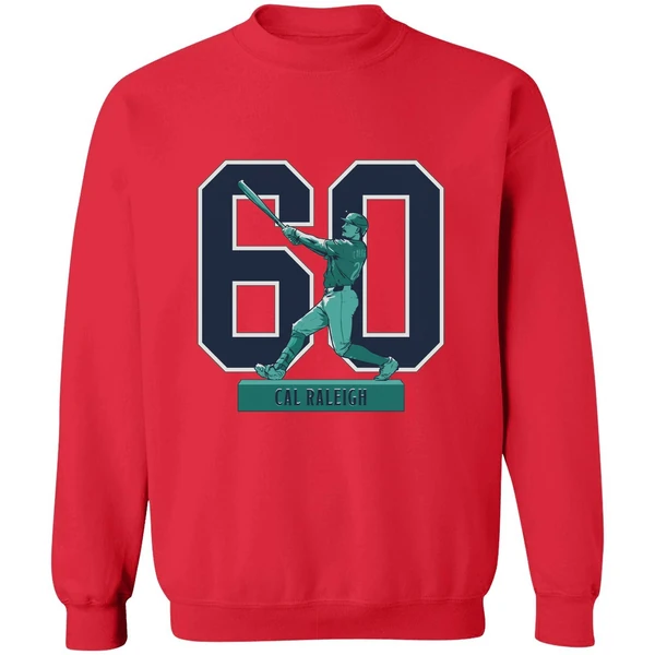 Cal Raleigh Seattle Mariners Mlb Baseball Historic 60 Home Run Season 2025 Sweashirt