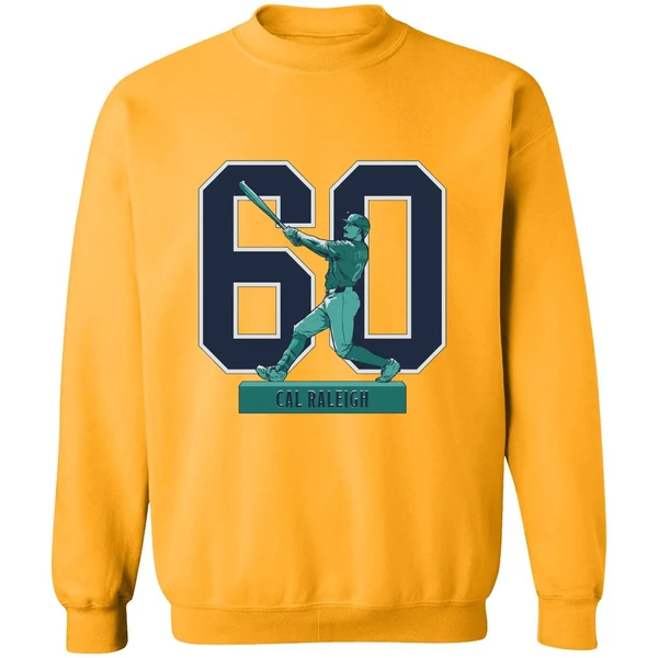 Cal Raleigh Seattle Mariners Mlb Baseball Historic 60 Home Run Season 2025 Sweashirt - Image 2