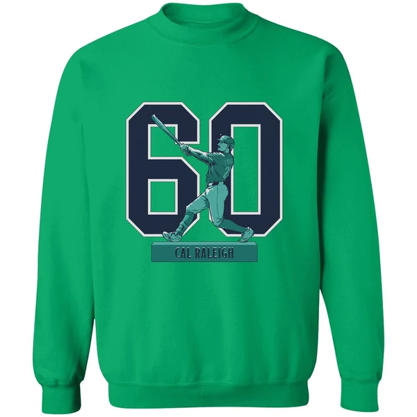 Cal Raleigh Seattle Mariners Mlb Baseball Historic 60 Home Run Season 2025 Sweashirt - Image 3