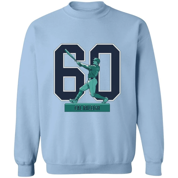 Cal Raleigh Seattle Mariners Mlb Baseball Historic 60 Home Run Season 2025 Sweashirt - Image 4