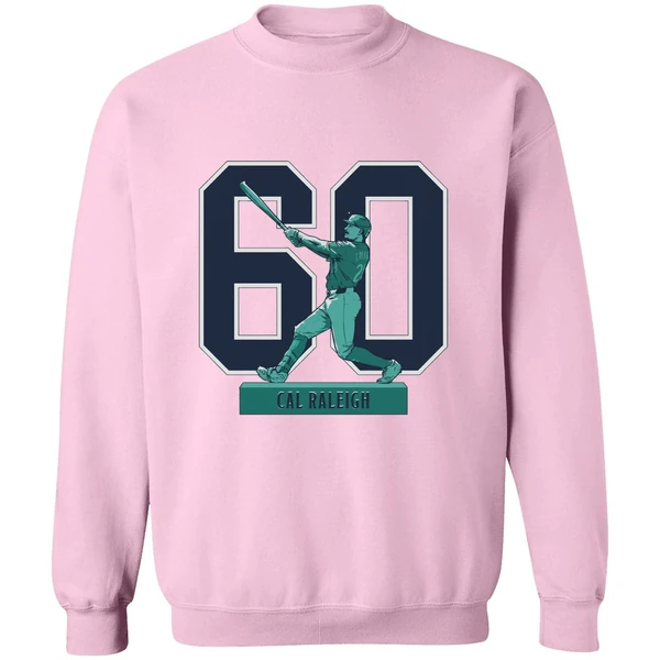 Cal Raleigh Seattle Mariners Mlb Baseball Historic 60 Home Run Season 2025 Sweashirt - Image 5
