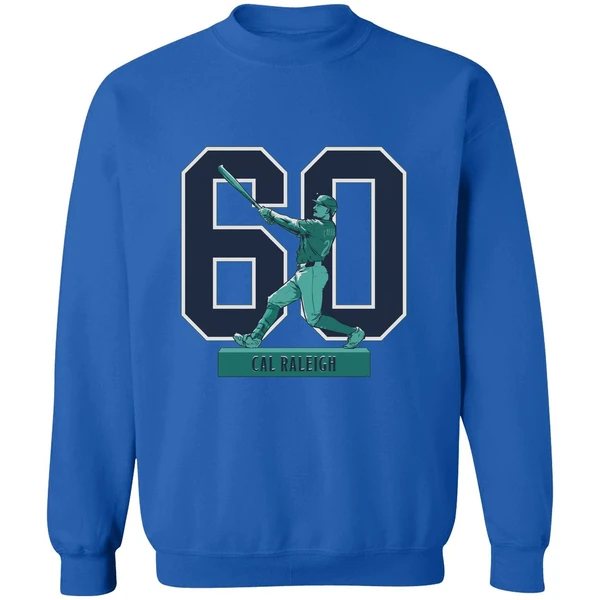 Cal Raleigh Seattle Mariners Mlb Baseball Historic 60 Home Run Season 2025 Sweashirt - Image 8