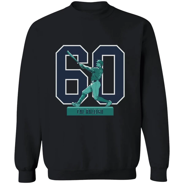 Cal Raleigh Seattle Mariners Mlb Baseball Historic 60 Home Run Season 2025 Sweashirt - Image 9