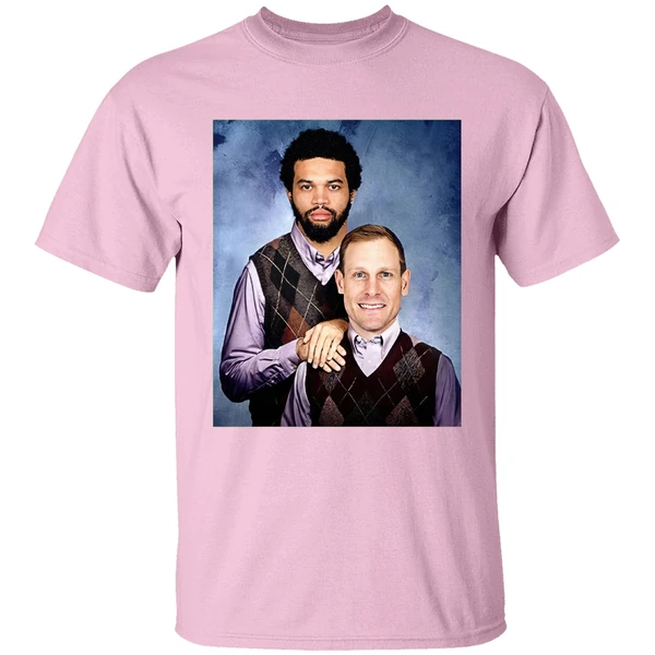 caleb williams and ben johnson step brothers chicago bears shirt lightpink