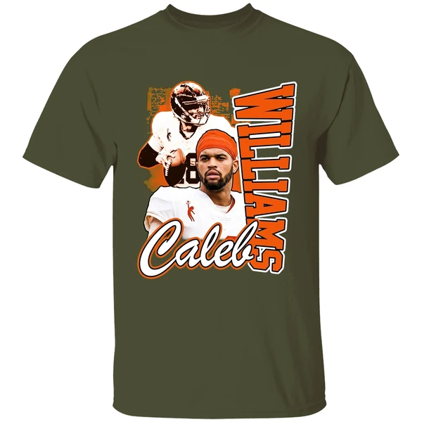 caleb williams chicago bears quarterback graphic shirt militarygreen