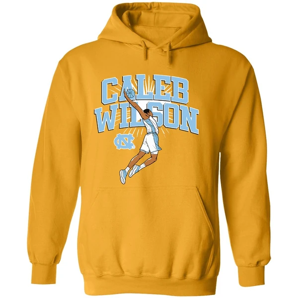 Caleb Wilson Name Pose North Carolina Tar Heels Basketball Hoodie