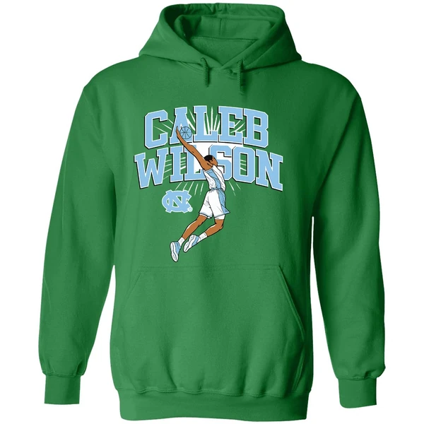 Caleb Wilson Name Pose North Carolina Tar Heels Basketball Hoodie - Image 2
