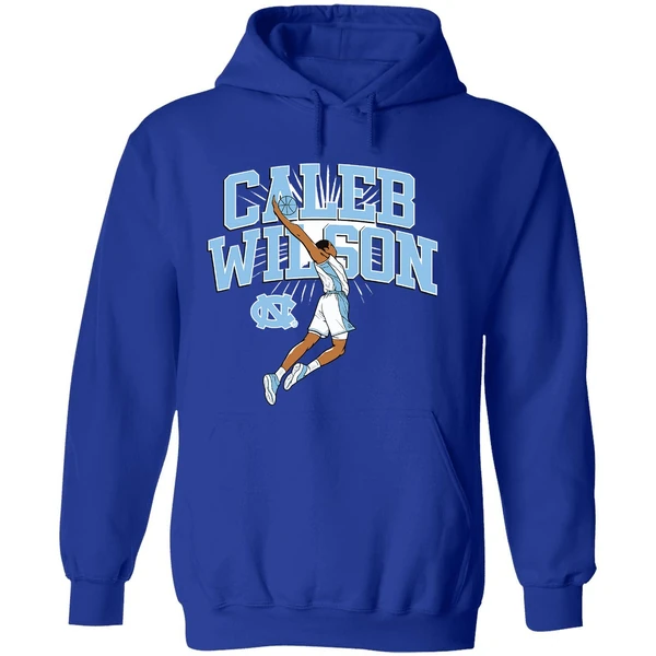 Caleb Wilson Name Pose North Carolina Tar Heels Basketball Hoodie - Image 7
