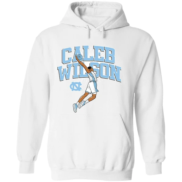 Caleb Wilson Name Pose North Carolina Tar Heels Basketball Hoodie - Image 8