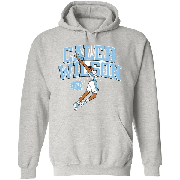 Caleb Wilson Name Pose North Carolina Tar Heels Basketball Hoodie - Image 9