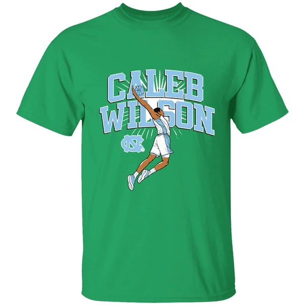 Caleb Wilson Name Pose North Carolina Tar Heels Basketball Shirt - Image 2