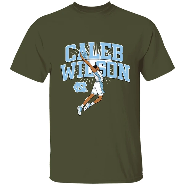 Caleb Wilson Name Pose North Carolina Tar Heels Basketball Shirt - Image 4
