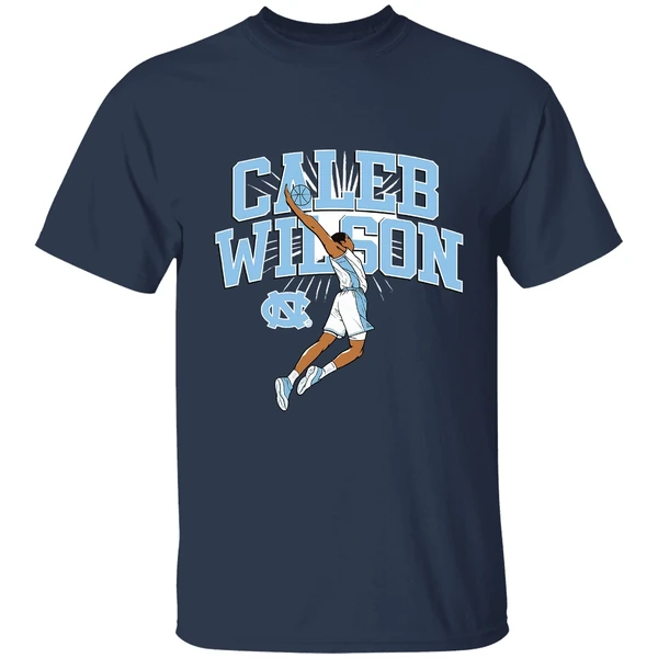 Caleb Wilson Name Pose North Carolina Tar Heels Basketball Shirt - Image 5