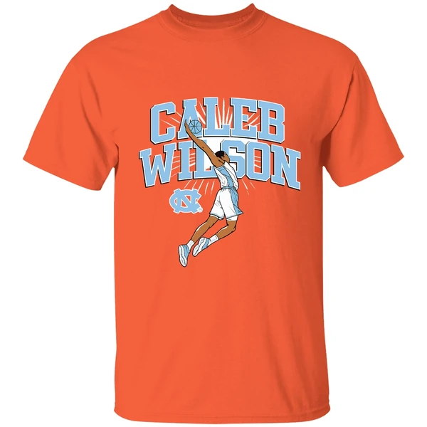 Caleb Wilson Name Pose North Carolina Tar Heels Basketball Shirt - Image 6