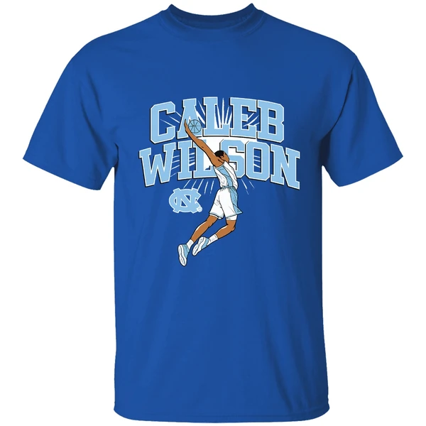 Caleb Wilson Name Pose North Carolina Tar Heels Basketball Shirt - Image 8
