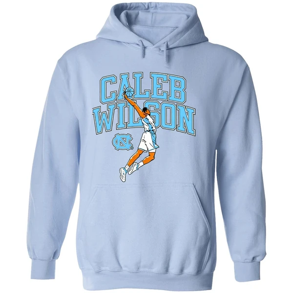 Caleb Wilson Player Pose Basketball North Carolina Tar Heels Hoodie - Image 4
