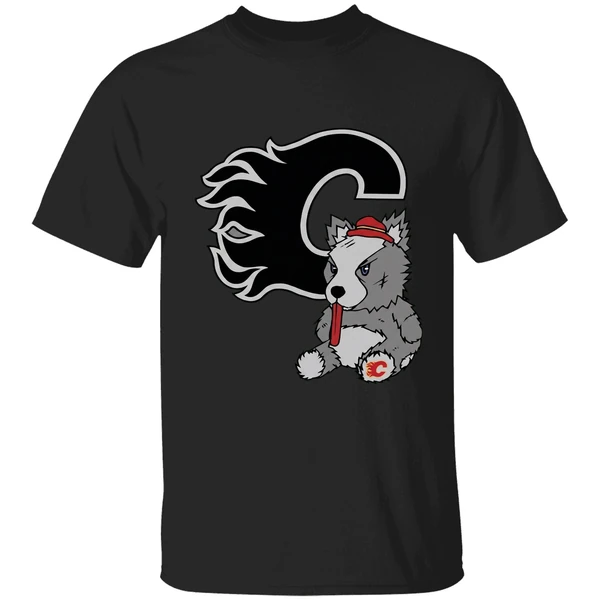 Calgary Flames Harvey The Hound Mascot Shirt - Image 7