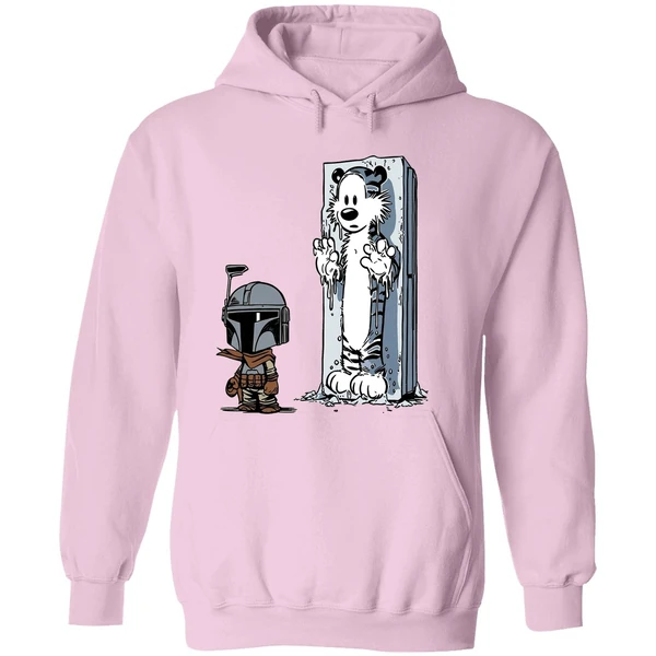 Calvin And Hobbes Boba Fett And Han Solo Frozen In Carbonite Hoodie - Image 5